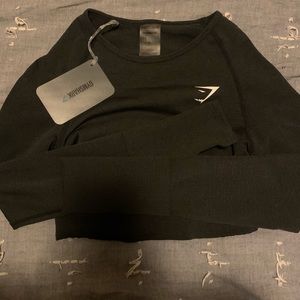 Gymshark viral seamless crop-black marl